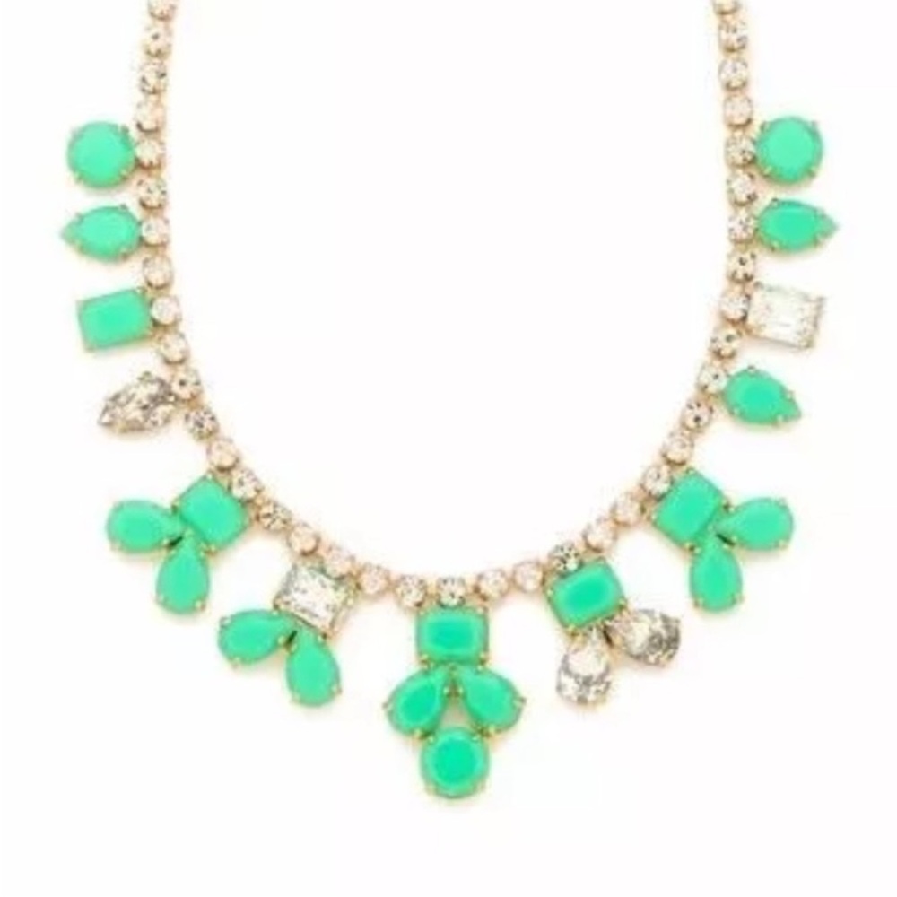Kate Spade New York Secret Garden Gem Necklace Giverny Green Pave Halo